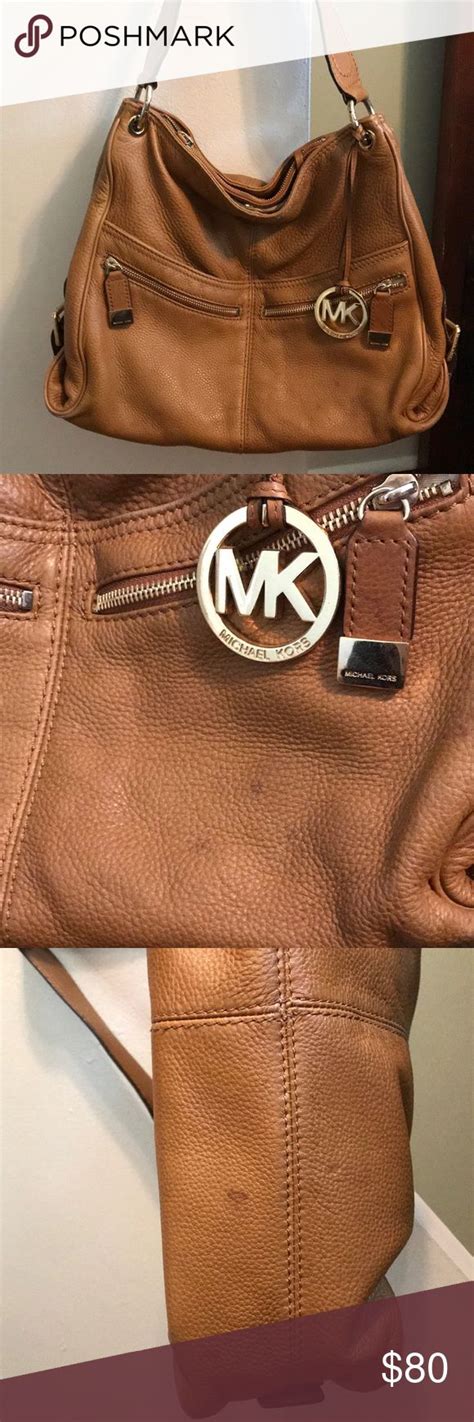 michael kors purse tan leather|Michael Kors purse with pockets.